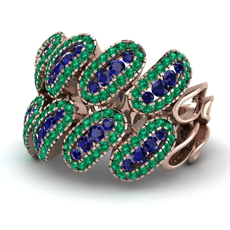 women's emerald rings-Sapphire Stylish Bloom Fashion Ring - Drew No. 29