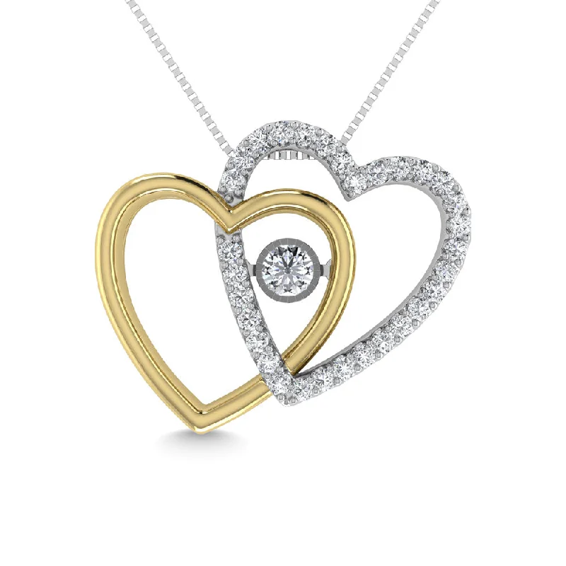 women's engraved heart necklaces-Diamond 1/5 Ct.Tw. Fashion Necklace in 10K Yellow Gold