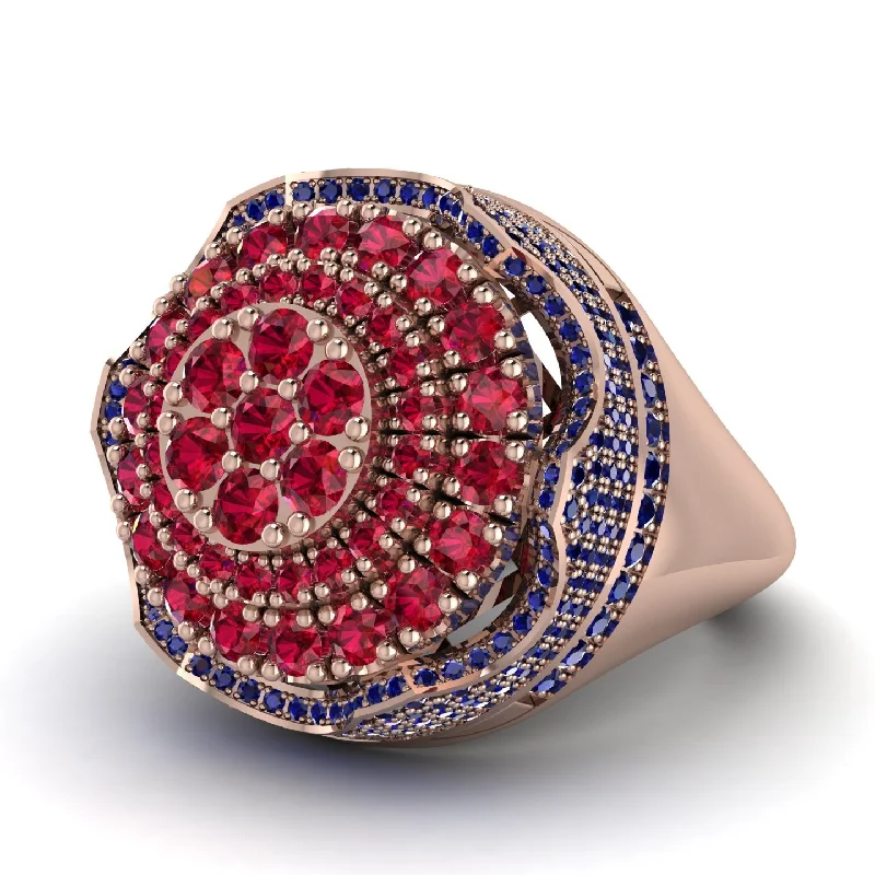 women's matching wedding rings-Ruby Regal Radiance Signet Men's Fashion Ring - Frankie No. 71