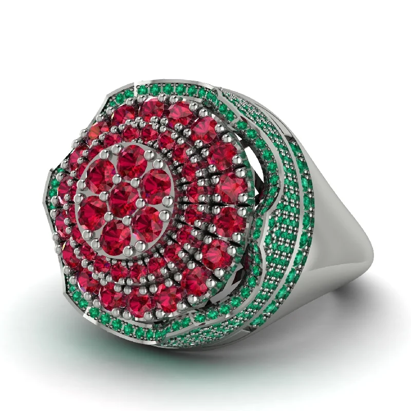 women's twist design rings-Ruby Regal Radiance Signet Men's Fashion Ring - Frankie No. 27