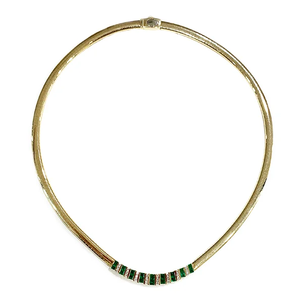 women's custom engraved necklaces-14k Yellow Gold Emerald Necklace