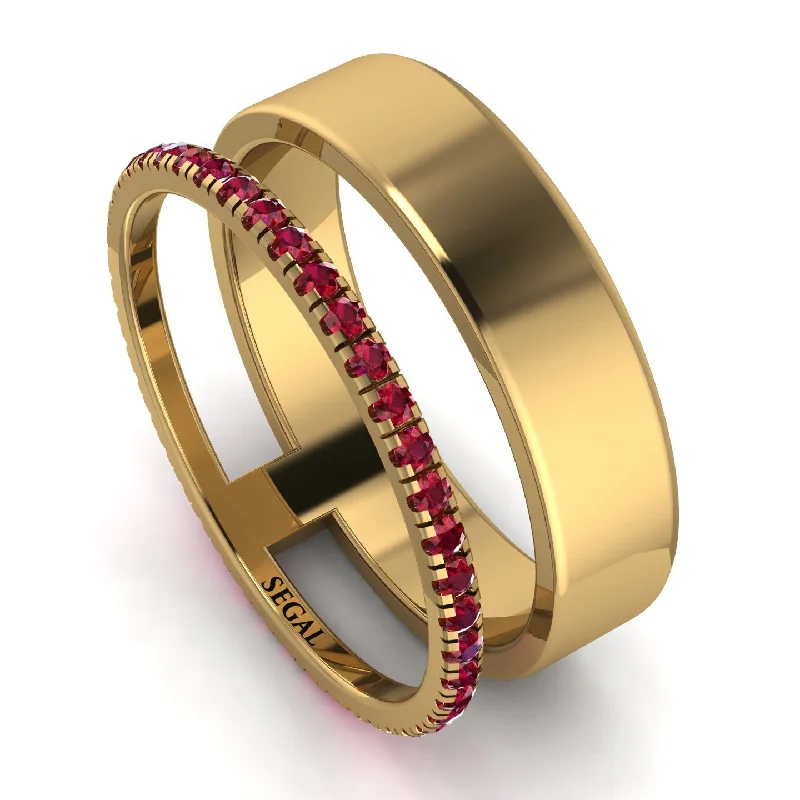 women's opal rings-Golden Ratio Ruby Band - Isabel No. 10