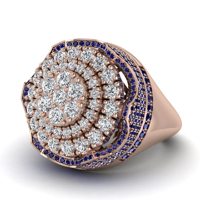 women's luxury diamond rings-Diamond Regal Radiance Signet Men's Fashion Ring - Frankie No. 62