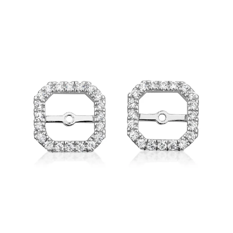 women's designer earrings-Halo earring enhancer with 0.4 carats* of diamond simulants in sterling silver