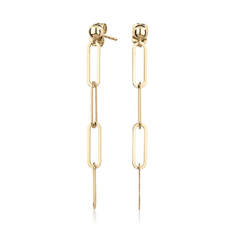 women's bold earrings-Drop earrings in 10 carat yellow gold