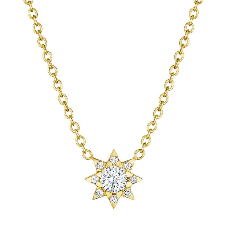 women's heart-shaped necklaces-DIAMOND SUN NECKLACE