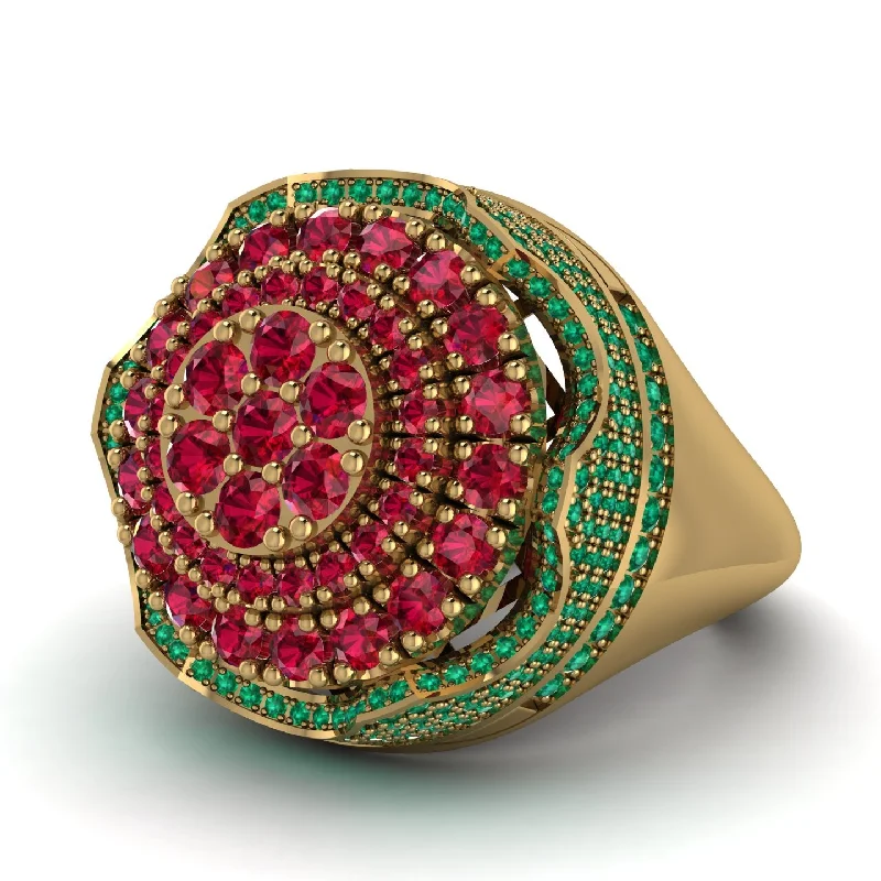 women's diamond band rings-Ruby Regal Radiance Signet Men's Fashion Ring - Frankie No. 25