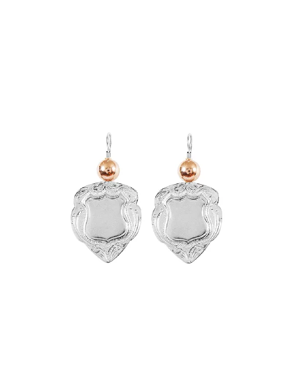 women's trendy statement earrings-Medium Shield Earrings