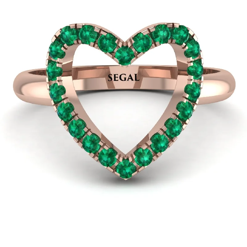 women's unique gemstone rings-Emerald Heart Ring - Lia No. 5