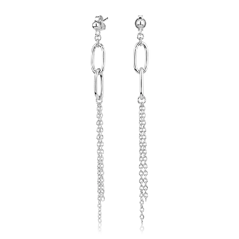 women's hoop earrings-Drop earrings in sterling silver