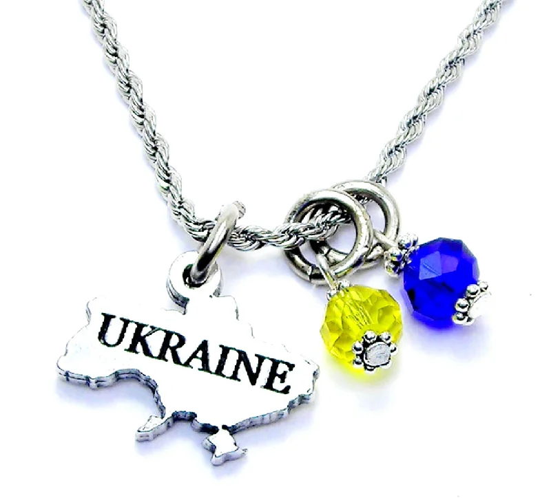 women's moonstone necklaces-Ukraine Necklace with Crystal Accent