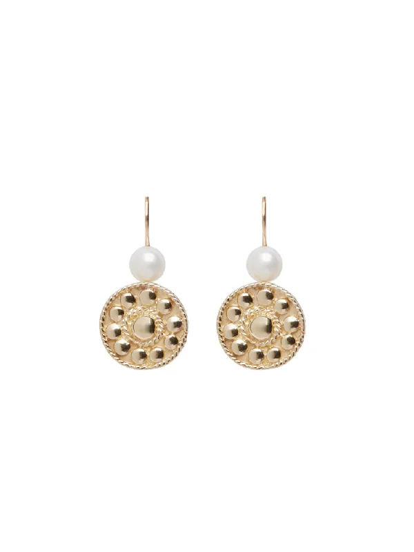 women's vintage earrings-Gold Logo Earrings