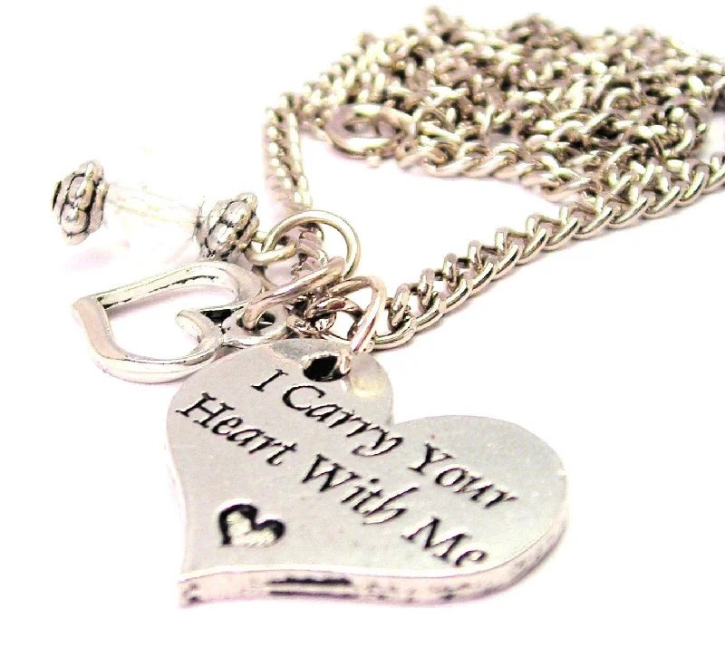 women's teardrop necklaces-I Carry Your Heart With Me Necklace with Small Heart