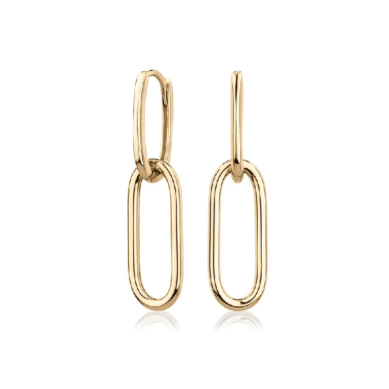 women's silver hoop earrings-Drop earrings in 10 carat yellow gold