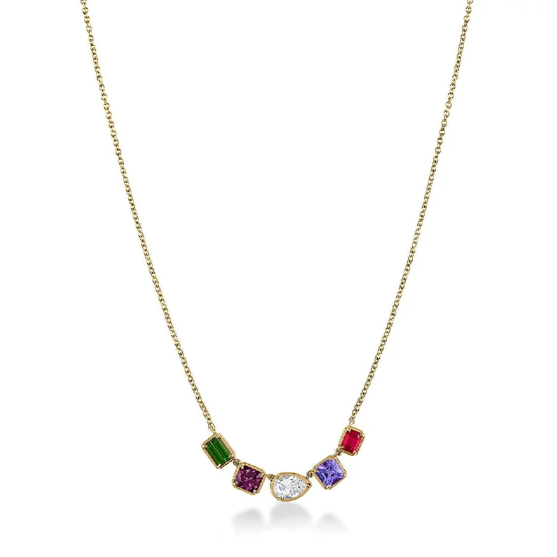 women's layered pendant necklaces-CUSTOM BIRTHSTONE TENNIS NECKLACE