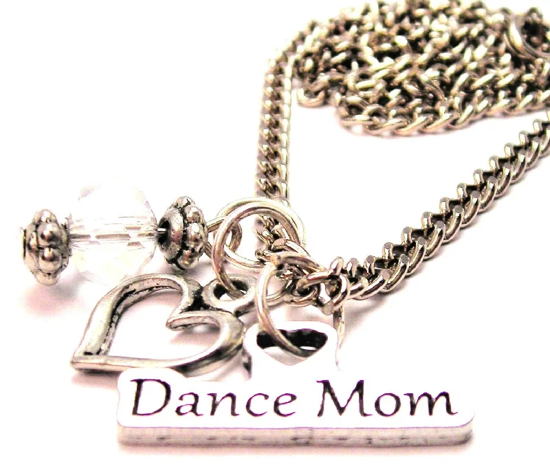 women's pendant necklaces-Dance Mom Necklace with Small Heart