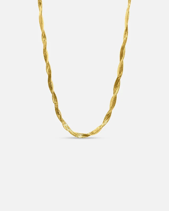 women's birthstone pendant necklaces-TWIST NECKLACE GOLD