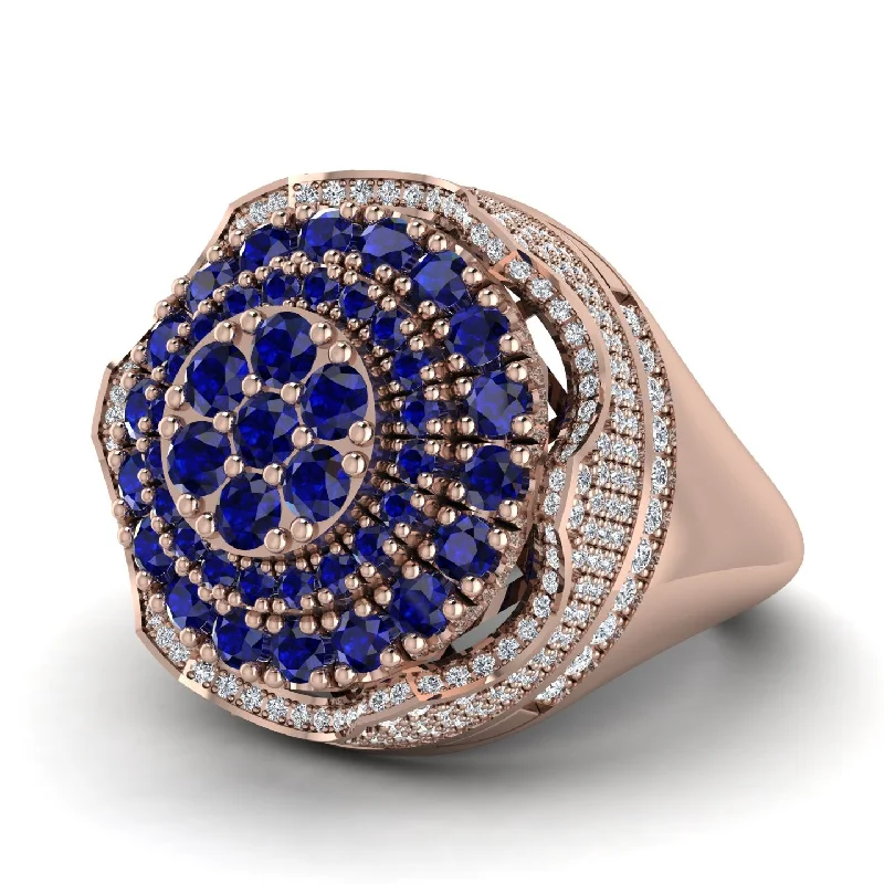 women's eternity rings-Sapphire Regal Radiance Signet Men's Fashion Ring - Frankie No. 14