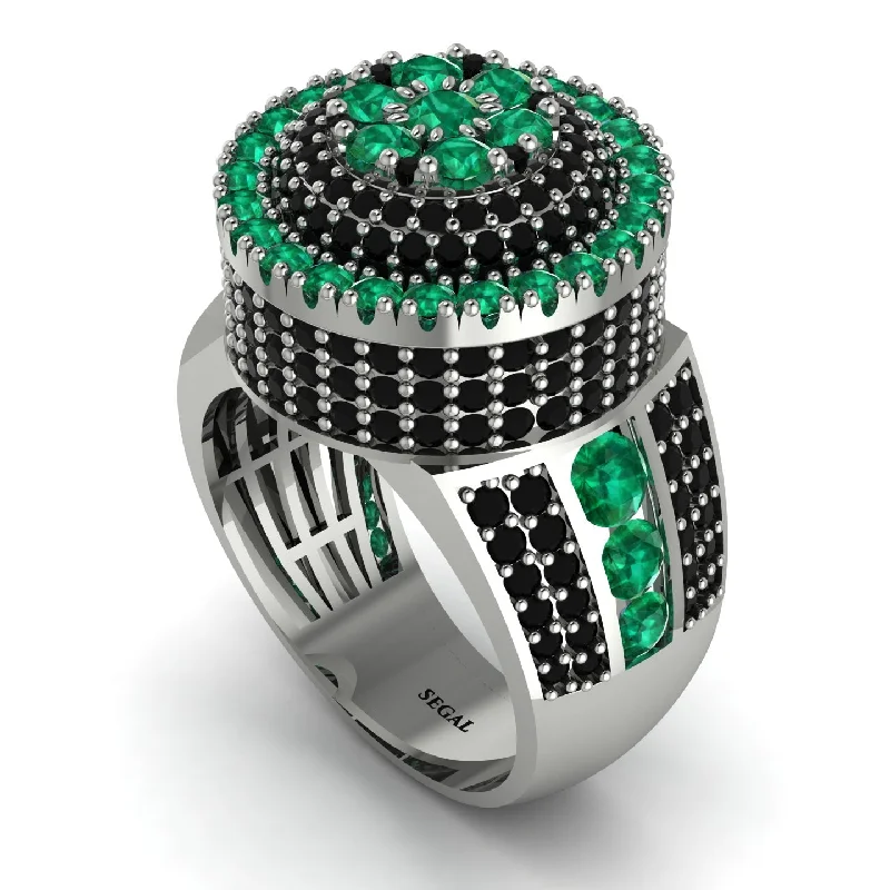 women's promise rings-Round Emerald Mens Luxury Ring - Chris No. 36