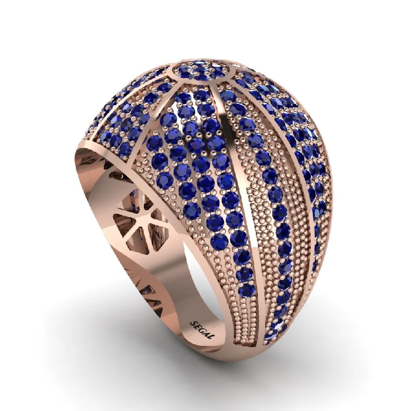 women's mixed-metal rings-Sapphire Imperial Radiance Gold Men's Ring - Fallon No. 14