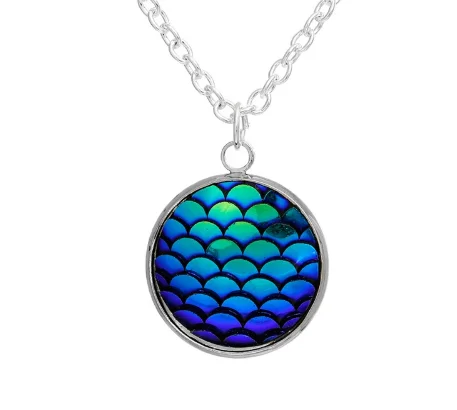 women's vintage necklaces-Mermaid Tail  Scales Charm Necklace