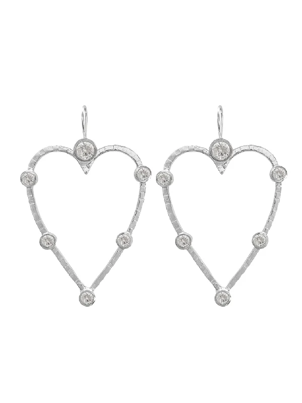 women's gold earrings-Tivoli Heart Earrings