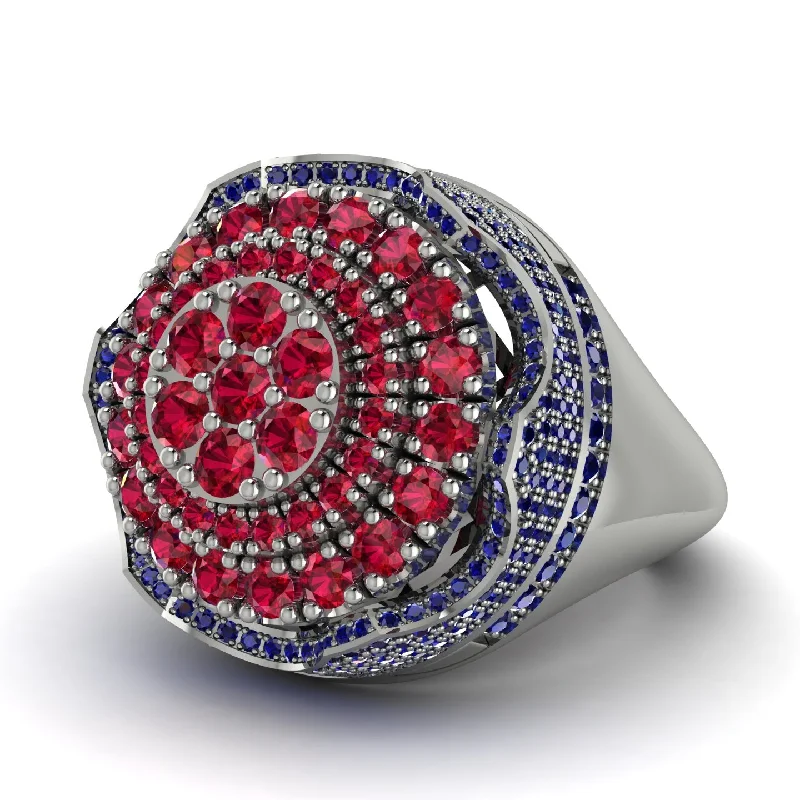 women's engagement ring with sapphires-Ruby Regal Radiance Signet Men's Fashion Ring - Frankie No. 72