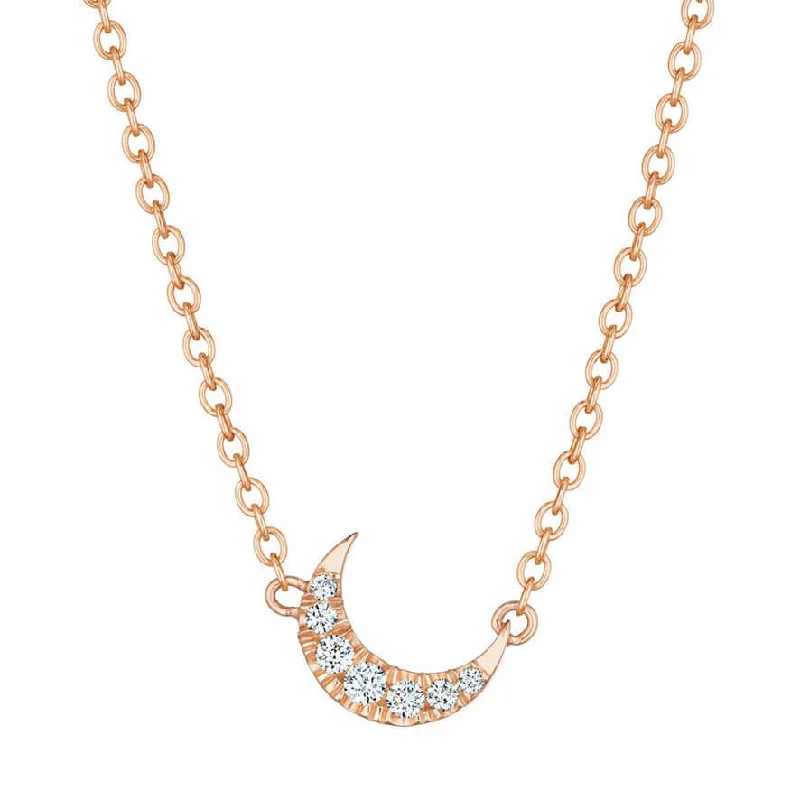 women's infinity necklaces-DIAMOND MOON NECKLACE