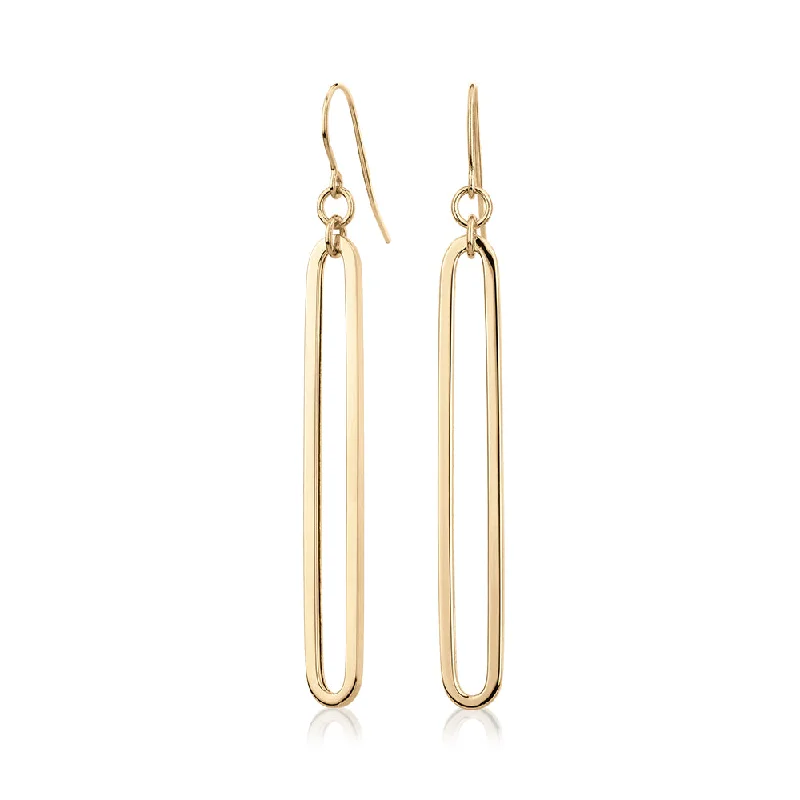 women's diamond drop earrings-Drop earrings in 10 carat yellow gold