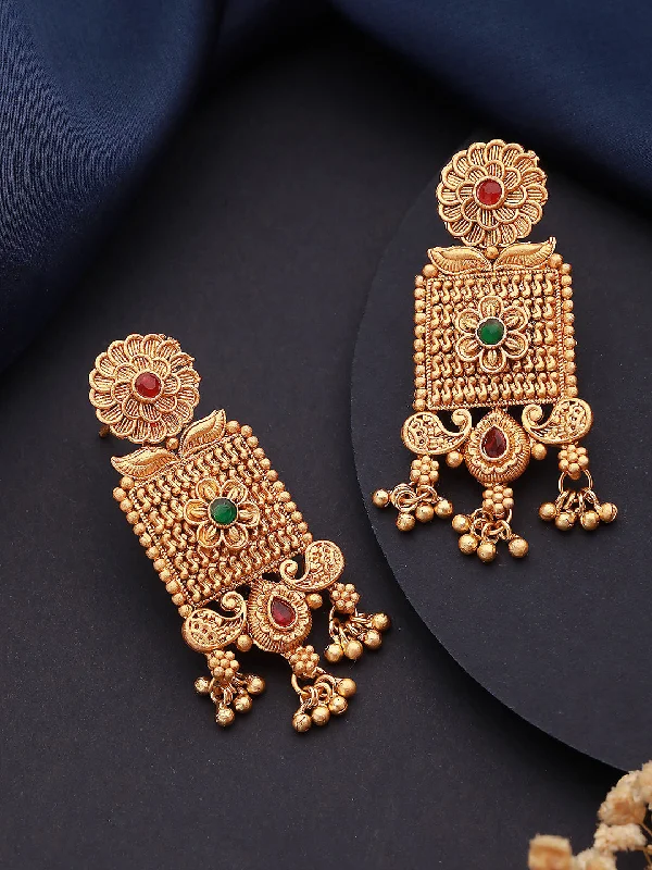 women's drop earrings-Gold-Toned Classic Drop Earrings