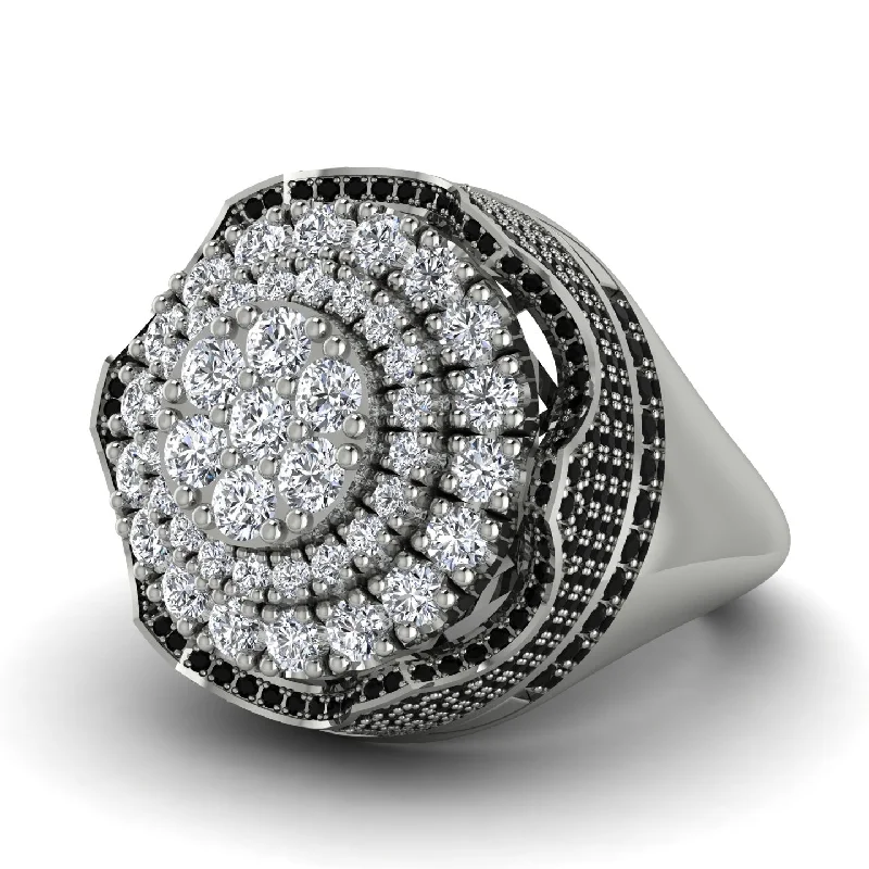 women's large rings-Diamond Regal Radiance Signet Men's Fashion Ring - Frankie No. 33