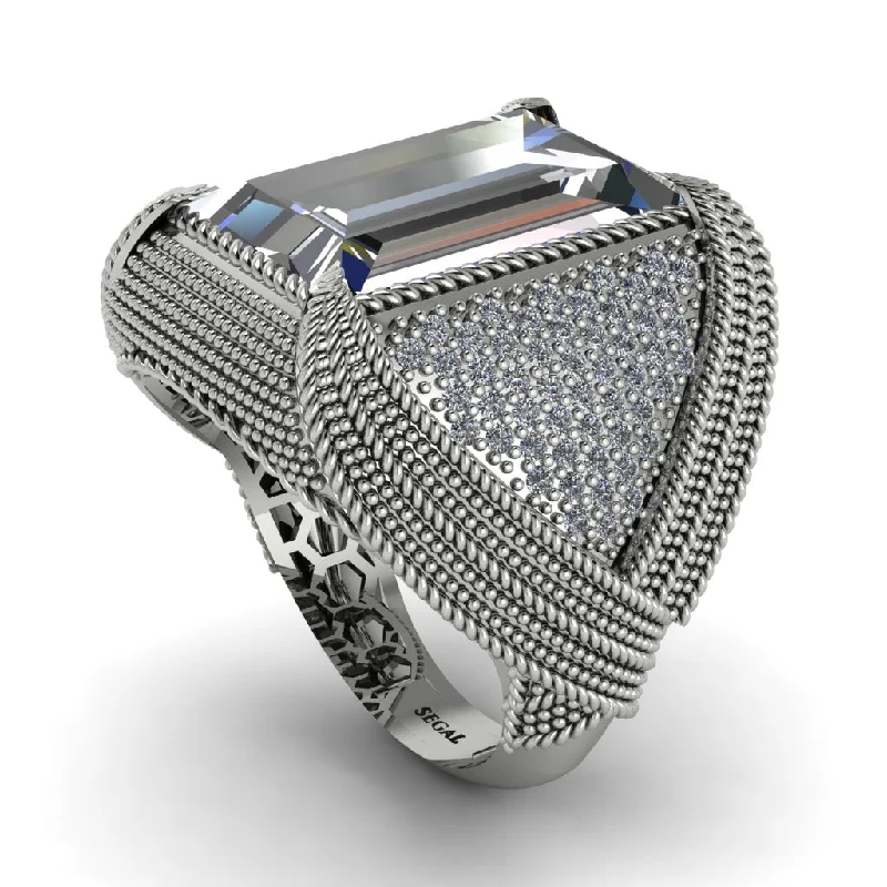 women's diamond band rings-Baguette Diamond Majestic Men's Fashion Ring - Flynn No. 3