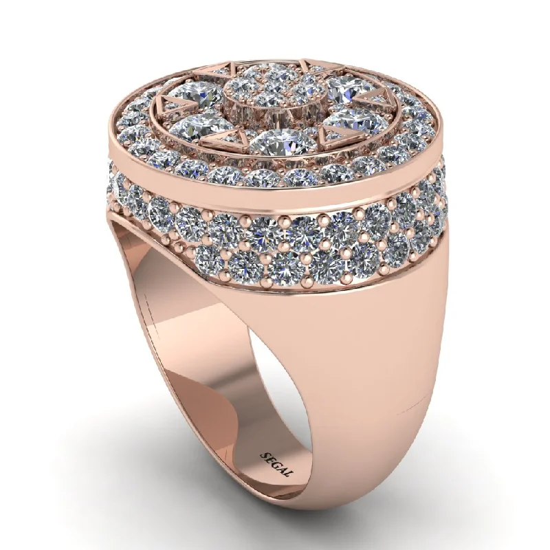 women's double band rings-4.1ct Diamond Men's Cluster Pinky Ring - August No. 2