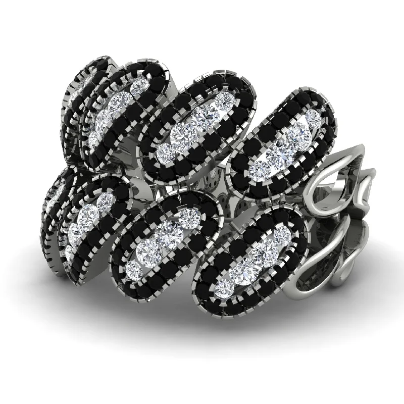 women's custom rings-Diamond Stylish Bloom Fashion Ring - Drew No. 33