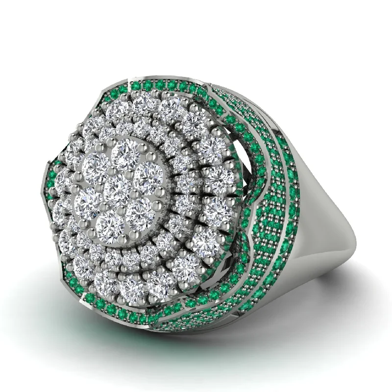 women's luxury rings-Diamond Regal Radiance Signet Men's Fashion Ring - Frankie No. 18