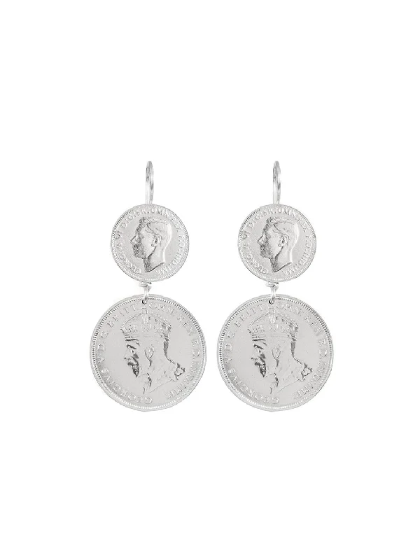 women's custom-made earrings-Double Coin Earrings