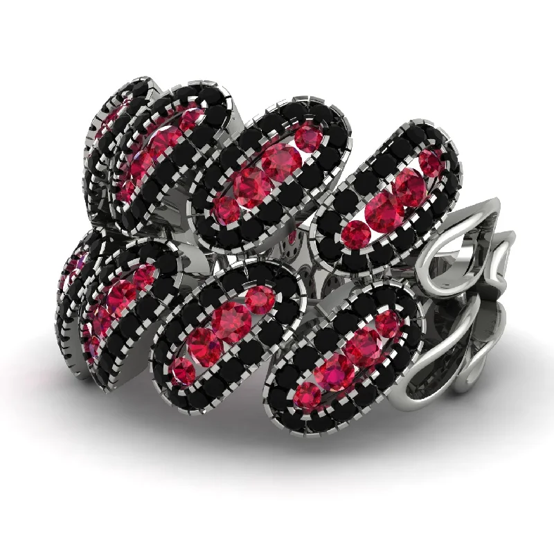 women's infinity rings-Ruby Stylish Bloom Fashion Ring - Drew No. 42