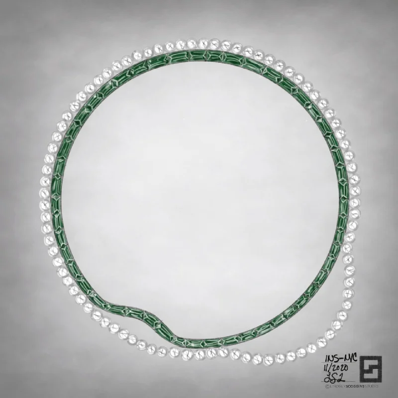 women's delicate necklaces-CENTRAL PARK LOOP DIAMOND AND EMERALD NECKLACE