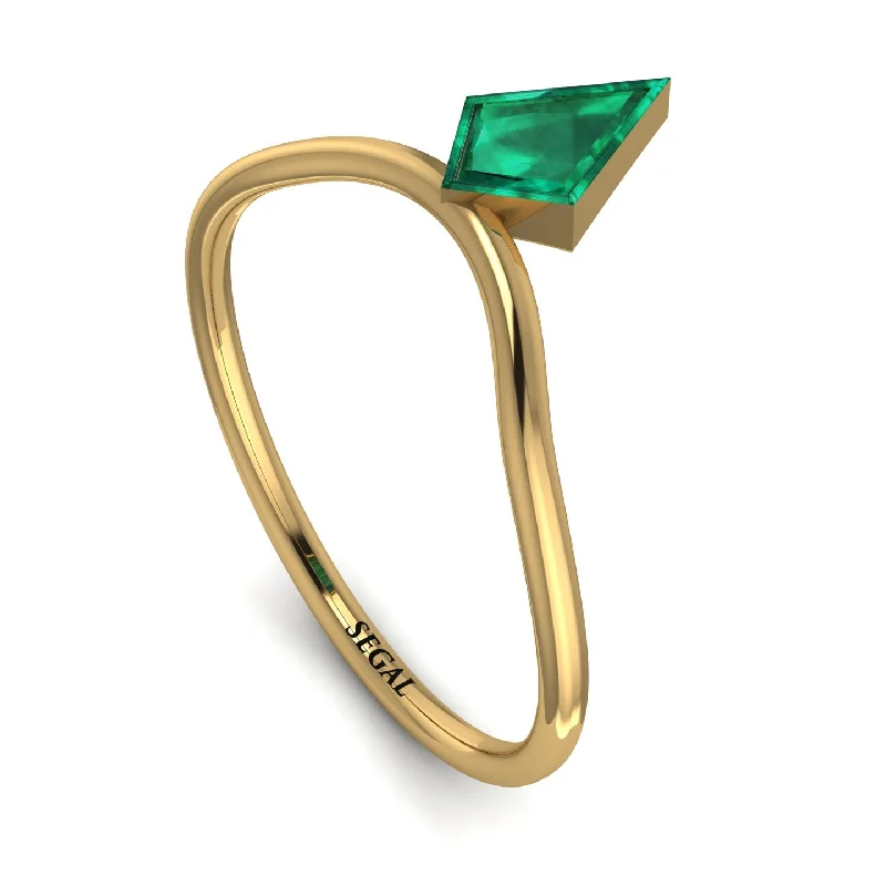 women's double band rings-Kite Stepcut Emerald Ring - Leila No. 4