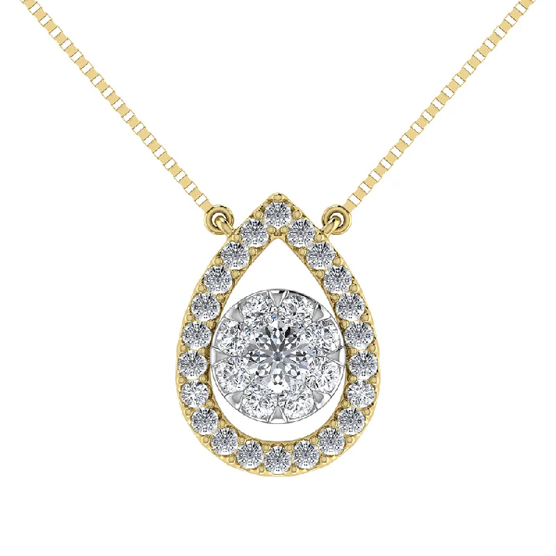 women's modern pendant necklaces-14K Yellow Gold 1/3 Ct.Tw. Diamond Pear Shape Necklace