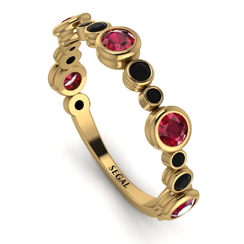 women's cushion-shaped engagement rings-Bezel Ruby Eternity Band - Valeria No. 40