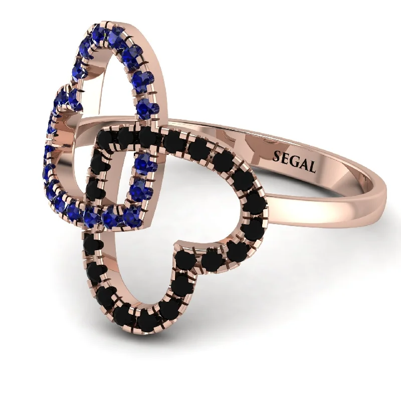 women's modern engagement rings-Two Hearts Sapphire Ring - Selena No. 44