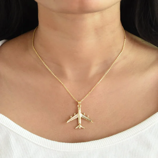 women's cubic zirconia necklaces-Aeroplane Necklace