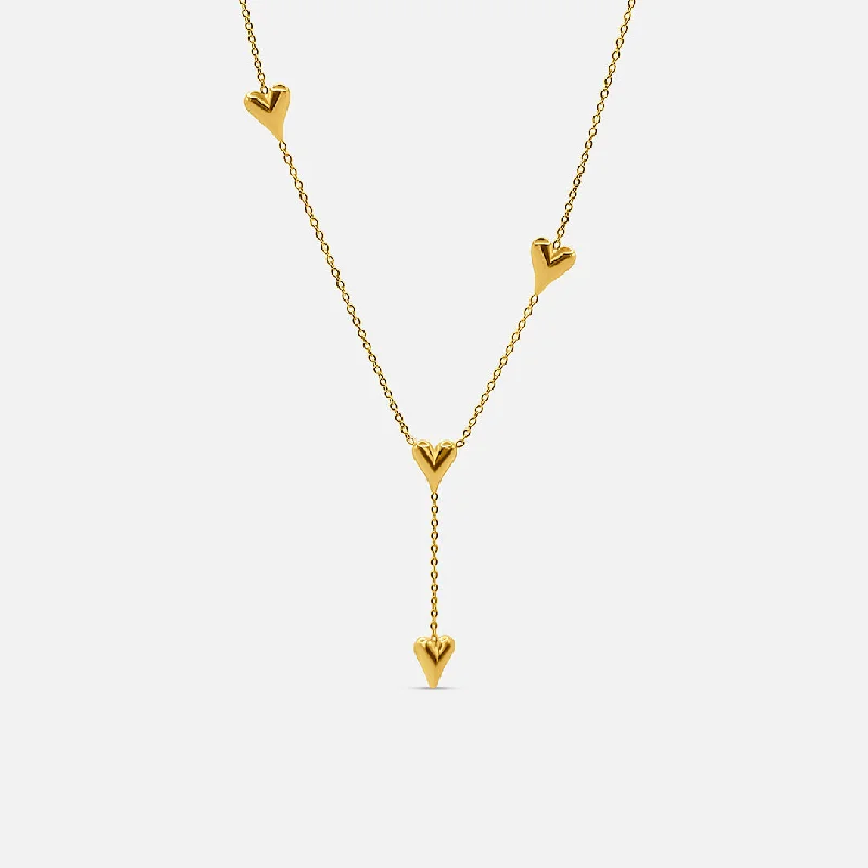 women's modern gold necklaces-Love Heart Drop Necklace - Gold