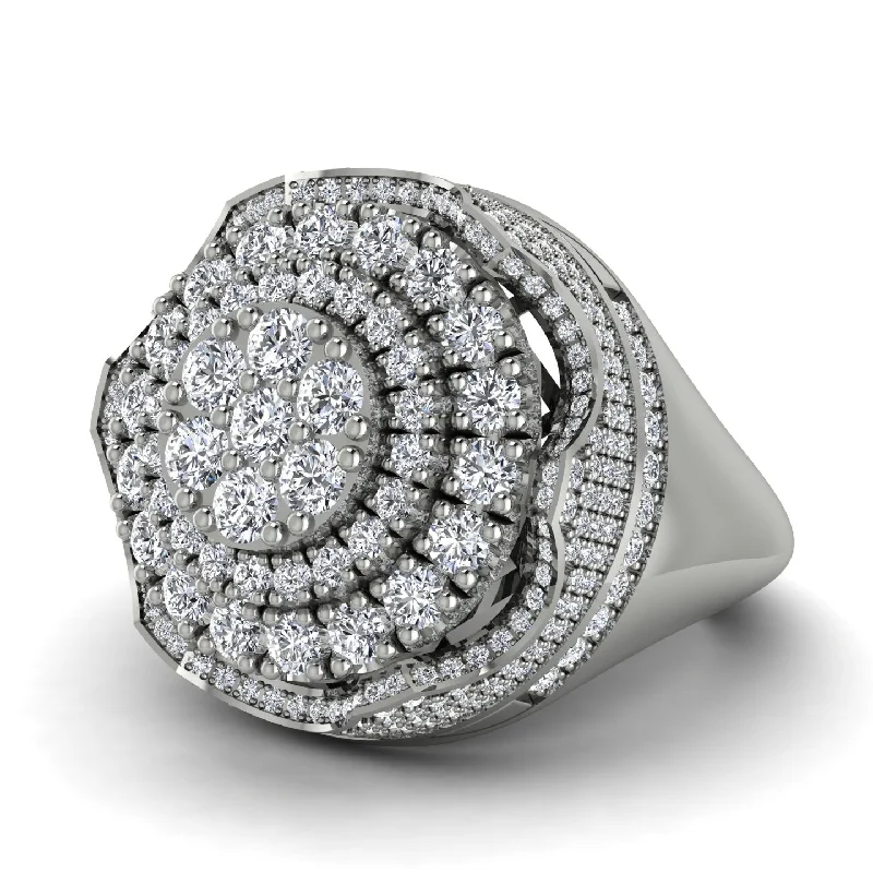 women's diamond rings-Diamond Regal Radiance Signet Men's Fashion Ring - Frankie No. 3