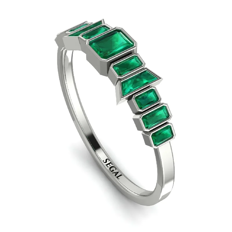 women's vintage rings-Emerald Emerald Mix Band - Valerie No. 21