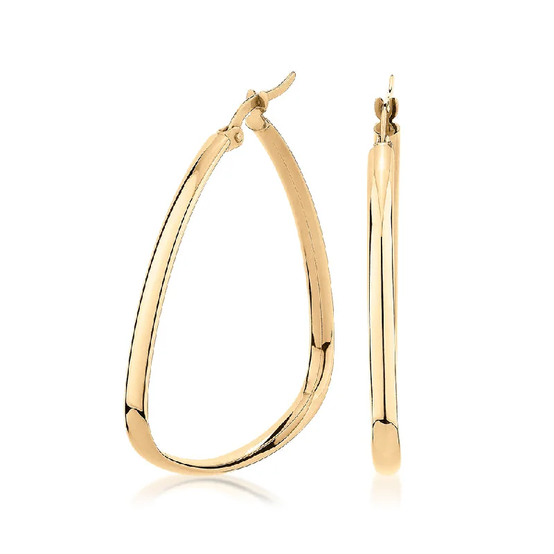 women's heart-shaped earrings-Hoop earrings in 10 carat yellow gold