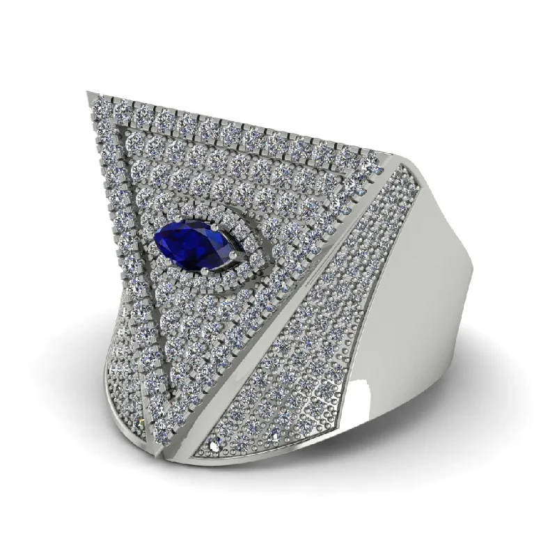 women's diamond band rings-Sapphire Eye Of Providence Men's Illuminati Ring - Arden No. 15