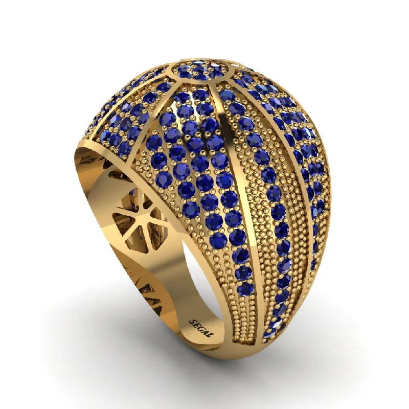 women's two-tone rings-Sapphire Imperial Radiance Gold Men's Ring - Fallon No. 13