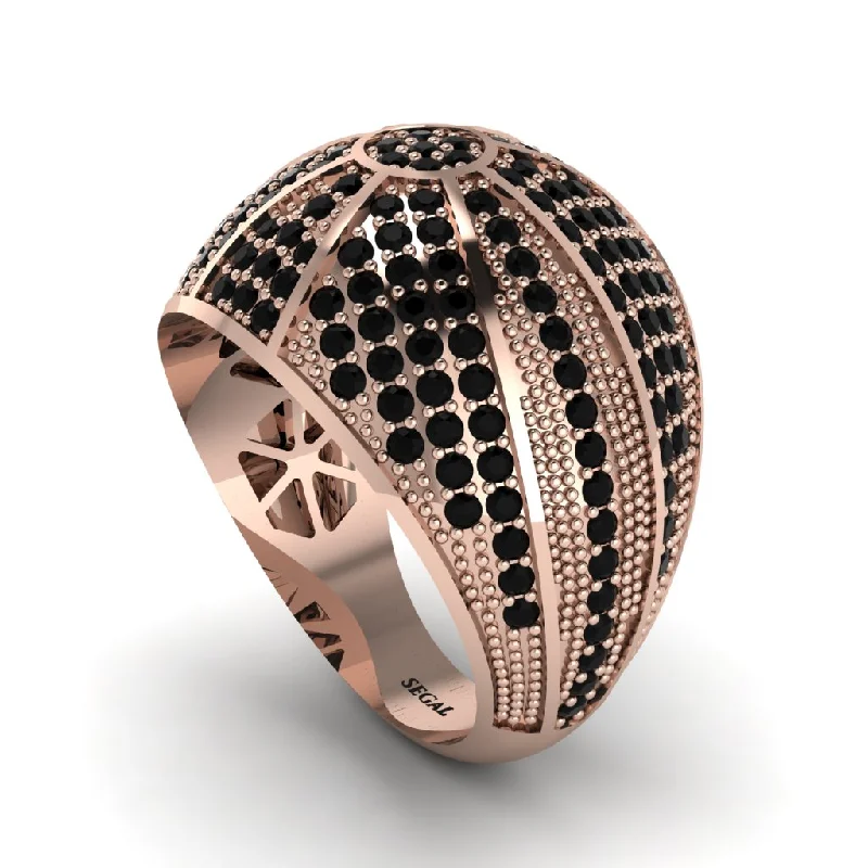 women's stackable rings-Black Diamond Imperial Radiance Gold Men's Ring - Fallon No. 8